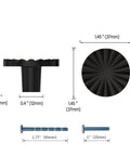 Oil Rubbed Bronze Cabinet Knob Set 10 Pack For Kitchen Cabinets Drawers And Dresser 1.45 Inch Diameter, side and top view with screws