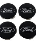 Four Ford Black and Chrome Wheel Center Cap Kit for F150 Trucks and SUVs 65mm Center Cap Opening Gloss Black With Chrome Ford Logo