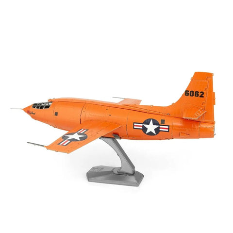 Side view of Bell X-1 3D Metal Model Kit For Hobbyists Unassembled No Glue Required Easy Clip Parts With Tweezers Ideal For Ages 14 And Up