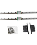 Precision Linear Slide Rail 300mm Chrome Steel Guide System components including rail, rollers, and mounting brackets.