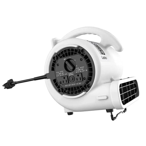 High Velocity Air Mover Super Fan Max One Fifth Horsepower For Fast Room Cooling, pivoting blower with dual 120V outlets