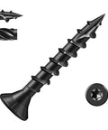 Heavy Duty Exterior Deck Screws For Timber And Fencing 1 Inch Size 8 Wood Screws With Black Epoxy Coating Rust Resistant