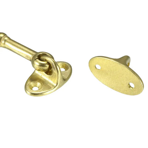 Premium Brass Hook And Eye Latch For Gate Cabin Door Window With Screws Heavy Duty Secure Locking Hardware No Sweat Setup Rock Solid Grip golden finish parts