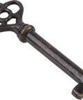 Antique Brass Hollow Barrel Skeleton Key For Cabinet Doors And Dresser Drawers Grandfather Clocks And Vintage Furniture With Classic Old School Charm Durable Die Cast Zinc Construction SK11DAB, showing intricate bow design