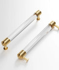Brass And Clear Acrylic Kitchen Cabinet Pulls 7 Inch Center To Center Hole 4 Pack Gold And Clear Elegant Drawer Handles