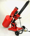 Badass 12 Inch Concrete Core Drill Rig With 12 Piece Pro Series Diamond Wet Core Bit Set 1 To 12 Inches on a rolling base.