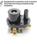 Two Way Outlet Shower Diverter Valve Mixer With Two Handles Pressure Balance Valve Thermal Limit Safety Stop Oil Rubbed Bronze Finish Replacement Shower Valve Kit Easy Install showing brass body and protective cover