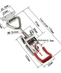 Diagram of Heavy Duty Toggle Latch Clamp 1320 Lbs Holding Capacity Adjustable Locking Toggle Clamp With Lock Hole Zinc Plated