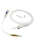 IV extension set with long clear tubing and screw-mouth connector; sterile, for lab and veterinary use (12-pack)