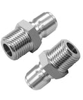 Pair of JoyTube stainless steel male quick-disconnect NPT 1/2 in sanitary fittings.