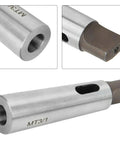 MT3 to MT1 taper reducing drill sleeve, high-speed steel, lathe/milling adapter, front view