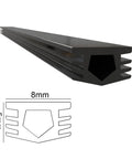 8 Meters Black Dust Protection Soft Cover Seal Strip For 6mm Slot 20 Series Aluminum Extrusion Profiles Flat Dustproof Seal Side Slot Strip For T Slot And V Slot DIY Projects, 8mm x 5mm