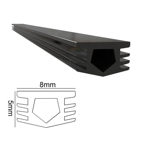 8 Meters Black Dust Protection Soft Cover Seal Strip For 6mm Slot 20 Series Aluminum Extrusion Profiles Flat Dustproof Seal Side Slot Strip For T Slot And V Slot DIY Projects, 8mm x 5mm