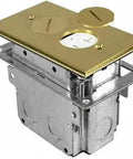 Heavy-Duty Floor Receptacle Cover and Adjustable Floor Box, Tamper Resistant Brass, 1-Gang Round Plug Box, Adjustable From 0 to 2 Inches