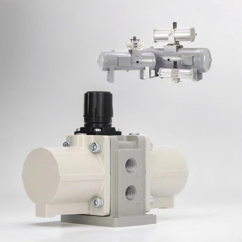Industrial Grade Pneumatic Booster Pump With Two Times Pressure And Low Heat Operation, Durable Booster Valve shown in detail