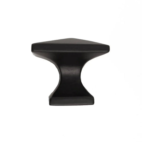 Heavy Duty Modern Square Cabinet Knob 1 1/4 Inch Solid Cast Iron Pack Of 10 Rustic Black Rust Resistant Hardware Side View