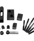 Pro-Grade Deluxe Steel Clamping Kit For 7/16 Inch Table Slot, 58-Piece Set With 24 Studs And 3/8-16 Threads