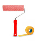 Heavy Duty Texture Roller For Creating Stunning Eggshell Wall Patterns With Ease Durable Metal Bracket Design with red handle and tape