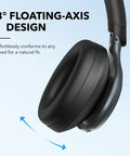 Space One Active Noise Cancelling Headphones With 40 Hour Battery LDAC Hi Res Wireless Audio Bluetooth 5.3 8° floating-axis design.