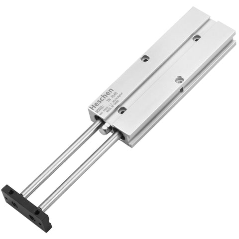 Heavy Duty Double Rod Air Cylinder TN10x60 10mm Bore 60mm Stroke Double Acting Pneumatic Actuator With Magnetic Piston For CNC, Robotics And Pick And Place Automation, Ultra Low Non Rotation Precision At 0.4 Degrees. Double-rod aluminum body with rod end mount
