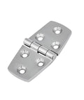 Top Shelf 316 Stainless Steel Flush Mount Hinges For Boat Deck And Cabinet Doors Rock Solid Marine Grade Hardware Rust Proof Silver Finish Pro Setup With Everything Needed In One Box 10 Pack, showing a polished hinge with screw holes.