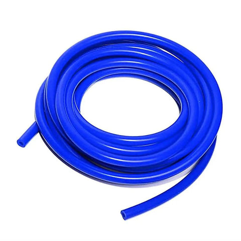 Coiled blue silicone vacuum hose from Blue Silicone Vacuum Hose Kit For Automotive Engine Turbo DIY Intake Or Radiator Hoses Universal High Performance 130 Psi 23Ft Total Length With ID 3Mm 4Mm 8Mm 10Ft 10Ft 3Ft Sections And Included Zip Ties And Clamp Kit