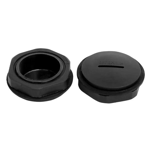 M32x1.5mm Nylon Cable Gland Cap End Cover With Male Threads IP68 Sealed Cable Gland Cap 38x15mm Black Rubber Seal Pack of 5