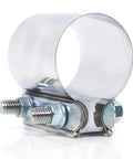 2.25 Inch Exhaust Clamp Stainless Steel Lap Joint Band Clamp Sleeve For 2.25 Inch OD Pipes ID 2.25 Inch Butt Joint With M10 Bolt
