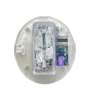 Pro Grade Rock Solid Ceiling Mounted Fire Alarm Interface Box Battle Hardened Steel Housing Quick Connect Wiring For Commercial Fire Safety And Suppression Networks, top view of unit with wiring.