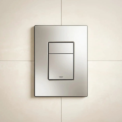 Skate Cosmopolitan Actuation Plate in Starlight Chrome for Dual Flush Start and Stop ABS Construction Vertical or Horizontal Install