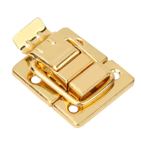 Old School Toggle Hasp Latches Set Gold Tone Metal Buckle Locks 28x40mm for jewelry boxes and cabinets