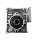 Premium RV30 Worm Gear Reducer With 30:1 Ratio Paired With NEMA23 Stepper Motor Boasting 1.2Nm Torque gearbox front view.