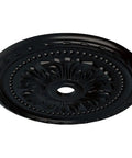 Jet Black Ceiling Medallion 31 1/2 Inch Outer Diameter 3 5/8 Inch Inner Diameter 1 3/4 Inch Projection Lightweight Hand Painted