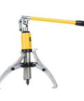 Heavy Duty 5 Ton Hydraulic Gear Puller And Bearing Separator Tool Kit With Three Jaw Setup For Garage Hub And Gear Removal Using 200 Mm 140 Mm Height And 50 Mm Pump Stroke Capacity For Tough Jobs In Home Or Local Garage Shops Now, yellow steel