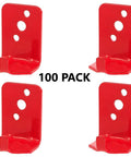 100 Pack 5 Lb Fire Extinguisher Wall Brackets Universal Red Mount Holder Indoor Outdoor heavy duty solid construction shown from multiple angles.