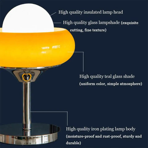 Egg Tart Desk Lamp With Cozy Warm Glow Nordic Style Japanese Table Lamp Creamy White Lampshade And Iron Base