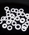 Nylon Washer Assortment Kit 20 Pieces Flat Spacers And Gaskets For Flange Pressure Gauges 2mm Thick Water Pipe Joints Includes 55x45x2mm And A DIY Friendly Range Of Sizes For Plumbing Repairs. White nylon washers