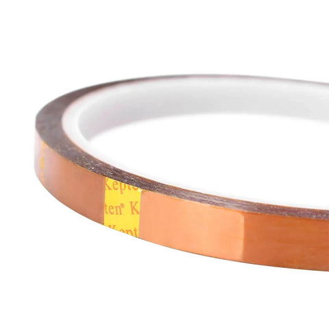 Heavy Duty High Temperature Polyimide Kapton Tape 8mm X 33m Adhesive Film, Heat Resistant Up To 300C, shown in roll form