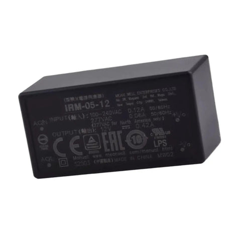 No Fuss Rock Solid Ac Dc Power Supply Module 5 Watt 12 Volt 0.42 Amp detailed view of the compact black converter.