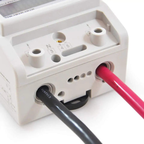 Single Phase KWh Meter Pass Through for Electrical Monitoring DIY 100A 120V to 240V showing wire connections