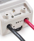Single Phase kWh Meter For Home And Shop Use, 2 Or 3 Wire, 120V Up To 120/240V, 100A, rear view with wiring connections