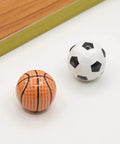 Solid Ceramic Soccer Knobs Four Pack Football Drawer Handles For Kids Bedroom And Man Cave Sports Decor Dresser Cabinet Pulls Easy Install Badass Home Gear, featuring a soccer and basketball knob.