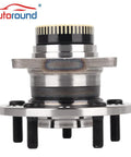 Front view of 512437 Rear Wheel Hub and Bearing Assembly for Hyundai and Kia cars, showing 5-lug ABS hubs with OEM style fit