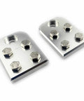 Beefy 4 Point Flat Lug Battery Terminal Blocks With Stainless Bolts For Auto Use Built From 6061 Aluminum And Stainless Hardware For A Sturdy Secure Connection To Batteries With Threaded Studs, 2-pack