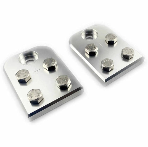 Beefy 4 Point Flat Lug Battery Terminal Blocks With Stainless Bolts For Auto Use Built From 6061 Aluminum And Stainless Hardware For A Sturdy Secure Connection To Batteries With Threaded Studs, 2-pack