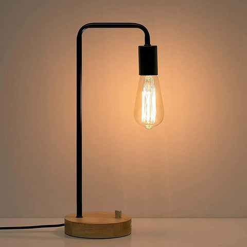 Industrial Desk Lamp With Vintage Edison Style Dope Look For Dorm, Office, Bedroom Or Living Room Space Saving Black Table Light