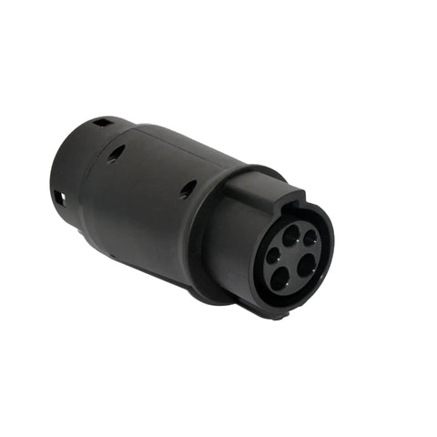 Heavy Duty Portable EV Charger Adapter Converting Type Two Ports To J1772 Plugs For Hella Fast 7KW DC Charging, close-up of plug.