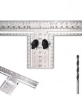 Eight Position Cabinet Pull Drill Template For Doors And Drawers Metal Mounting Template With Direct Drilling Silver 1 Pack
