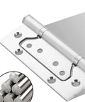 Close-up of heavy duty slot free hinges for cabinets and closets, 4 inch to 5 inch silent thickened stainless steel, interior use.