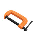 Heavy Duty 1 Inch Iron G Clamp For Woodworking And Furniture Projects With Strong Clamping Power Durable Orange Finish.